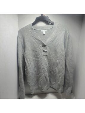 Charter Club Men's Gray Cardigan with Metal Accents